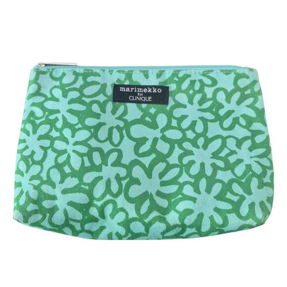 Marimekko x Clinique Green Floral Makeup Bag - Picture 1 of 3